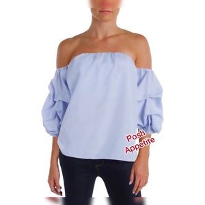 *** AQUA bardot 3/4 sleeves blouse